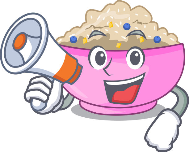 带着扩音器的角色，一碗燕麦粥图片下载