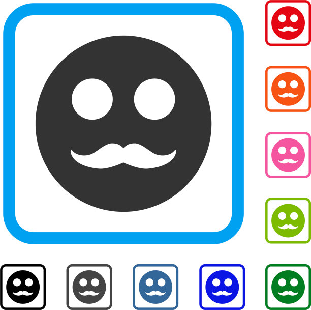 绅士笑脸相框图标图片下载