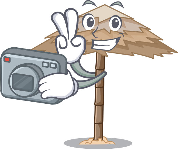 摄影师在沙滩上遮风挡雨图片下载