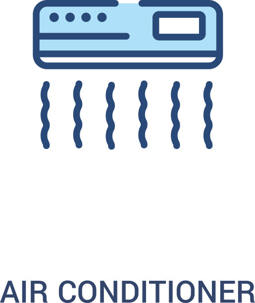 空调概念2彩色图标简单图片下载