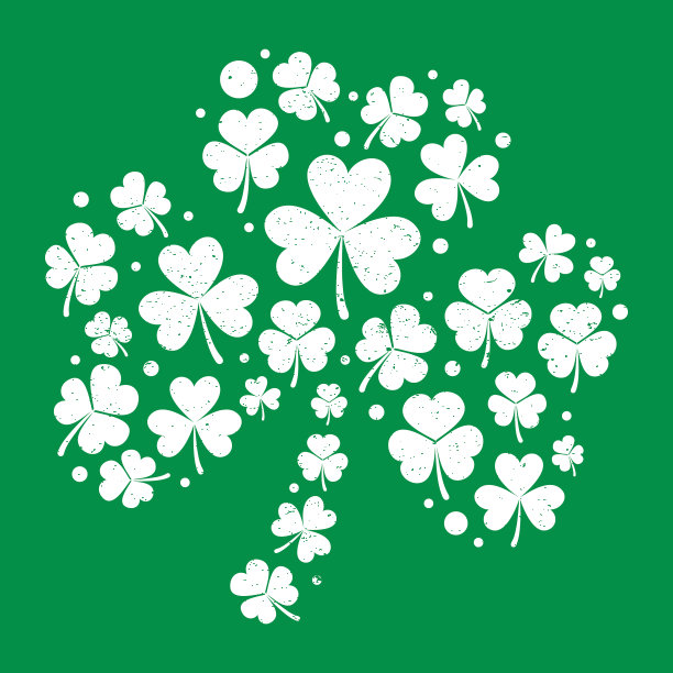 白色心疼三叶草形状图片下载