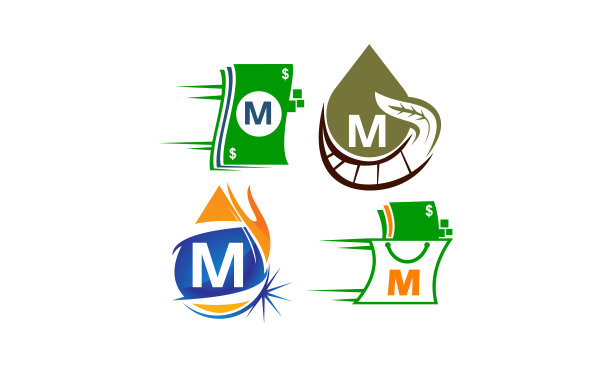 M字母现代模板标志图片下载