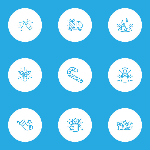 快乐图标系列风格的糖果手杖礼物图片下载