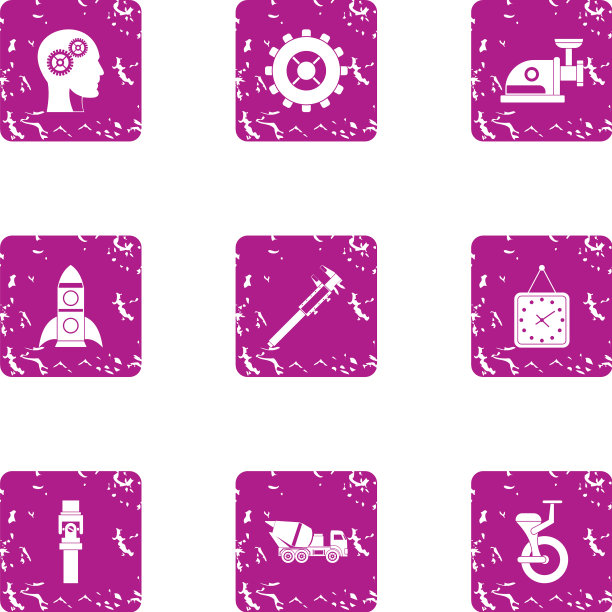 机器人技术图标设置垃圾摇滚风格图片下载