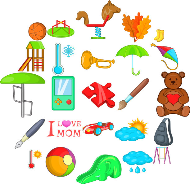 学校游戏图标设置卡通风格图片下载