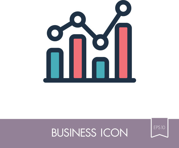 图表中时髦的轮廓图标财务标志图片下载