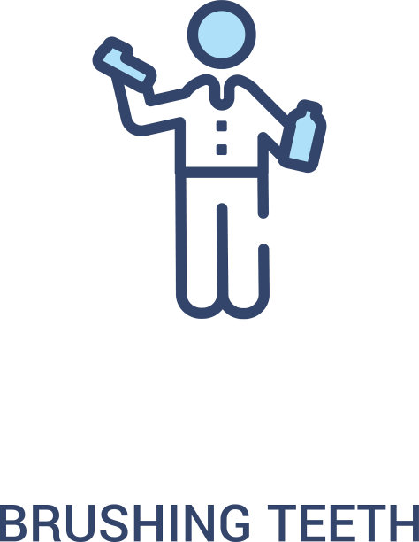 刷牙概念2彩色图标简单线条图片下载