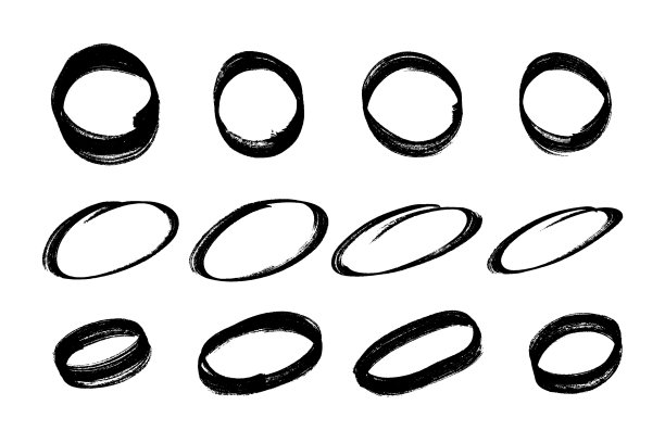 手绘圆圈，一套记号笔圆圈图片下载