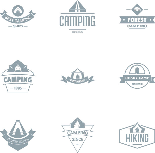 营地标志设置简约风格图片下载