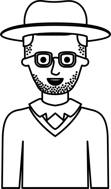 戴着帽子和眼镜，穿着毛衣的半身男人图片下载