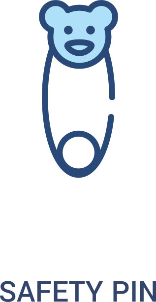 安全别针概念2彩色图标简单线条图片下载