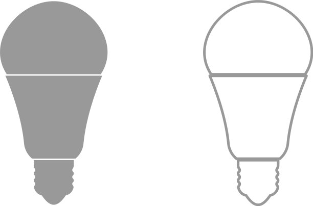 LED灯泡图标灰色合集图片下载