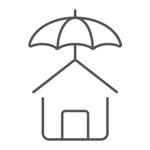 房屋保护细线图标图片下载