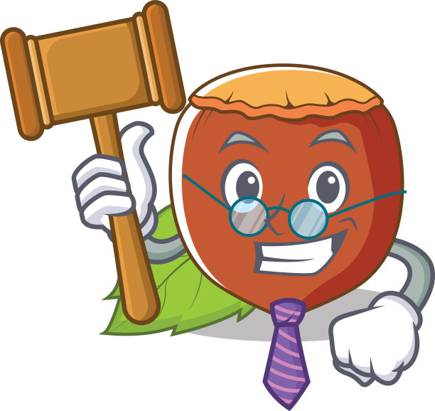 评判榛子吉祥物卡通风格图片下载