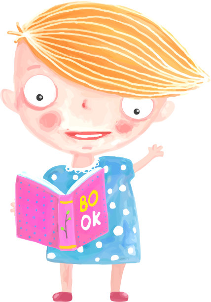 小女孩在看书图片下载