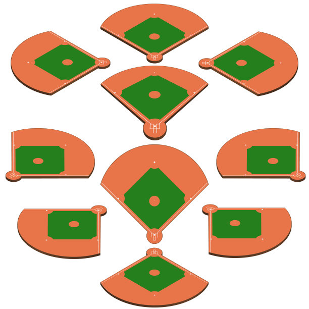 有白线标记的棒球绿地图片下载
