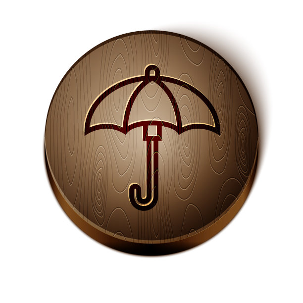 棕色线伞图标孤立在白色图片下载