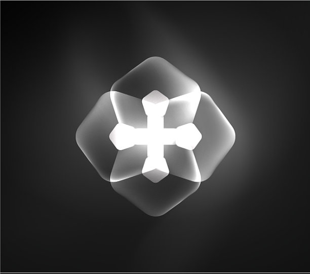 发光的玻璃，透明的五角形几何图片下载