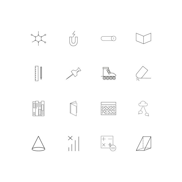 教育和科学线形薄图标集图片下载