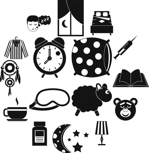 睡眠图标设置简单的风格图片下载