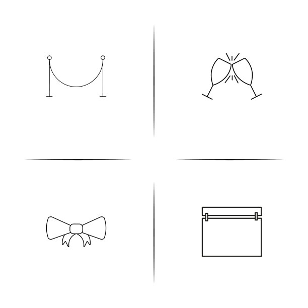 假日简单的线性图标设置简单的大纲图片下载