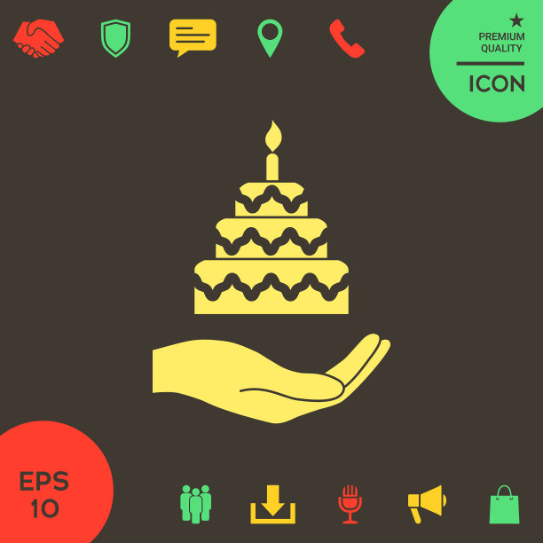 手拿着一个蛋糕图标图片下载