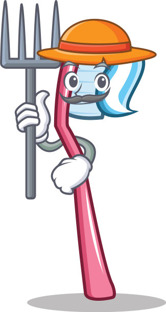 农民牙刷卡通人物风格图片下载