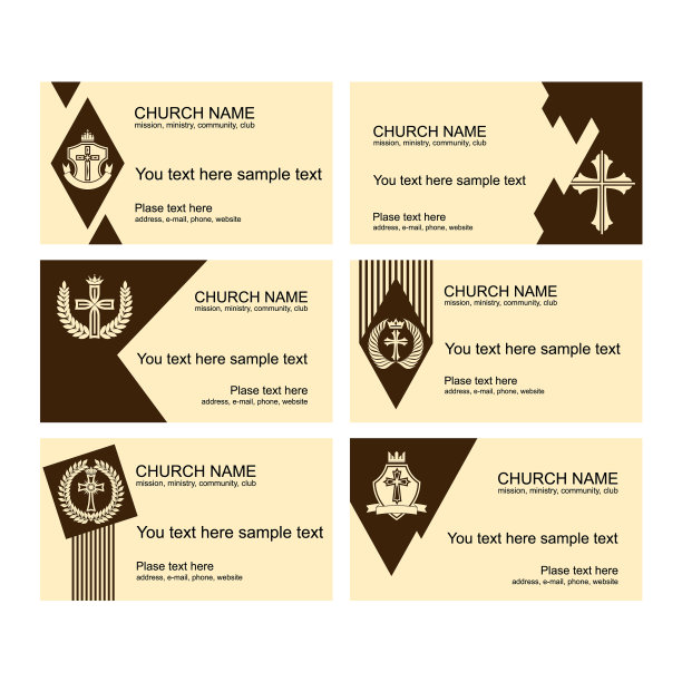一套教堂的名片图片下载