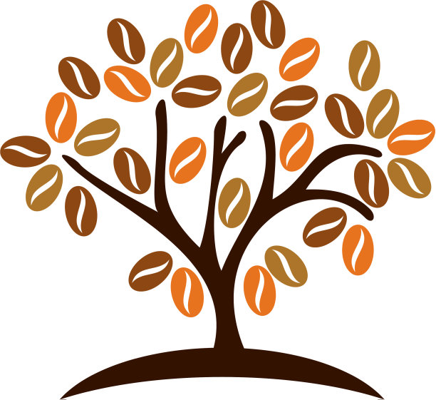 植物咖啡标志图标设计图片下载