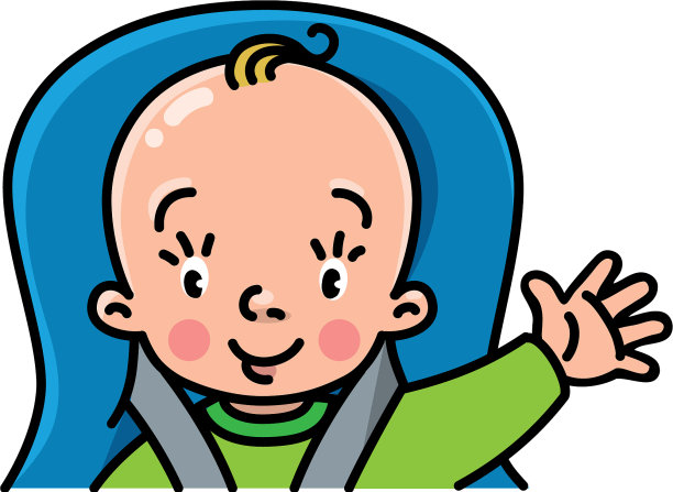 在汽车座椅上的有趣的小婴儿图片下载