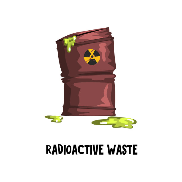 危险的放射性废物与生锈的桶图片下载