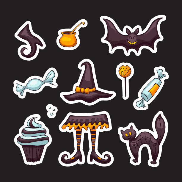 万圣节贴纸的部分设置很棒图片下载