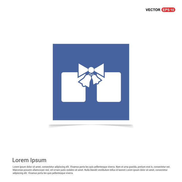 圣诞礼盒图标-蓝色相框图片下载