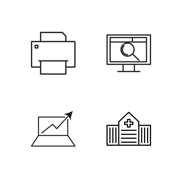 办公室轮廓图标集图片下载