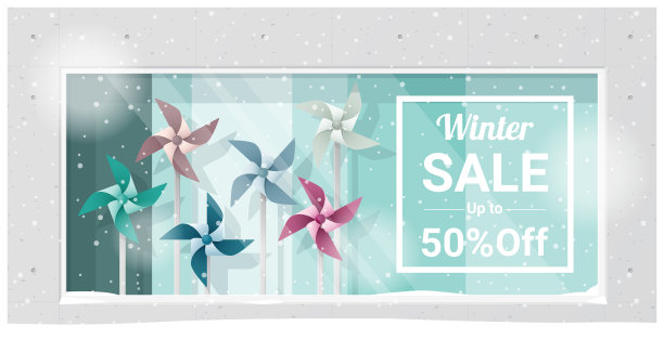 冬季促销橱窗展示背景图片下载