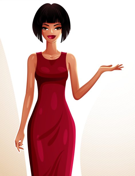 迷人的黑皮肤站女孩显示在图片下载