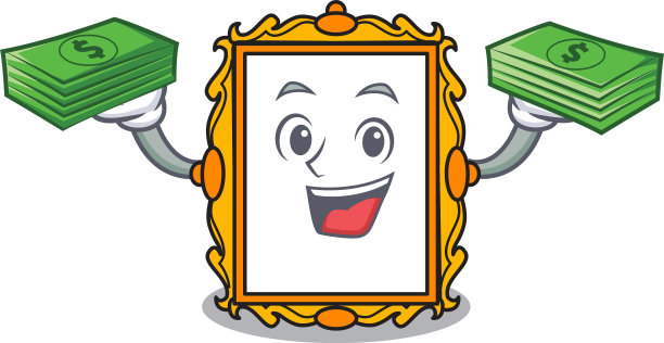 与钱袋相框吉祥物卡通图片下载