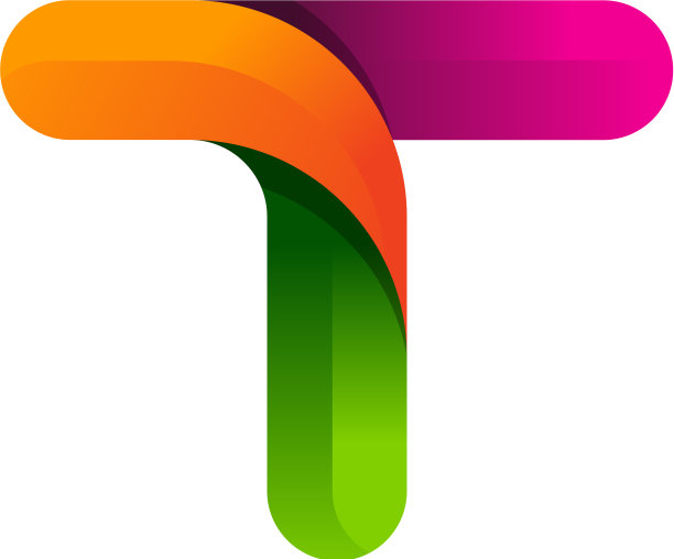 T彩色字母标志图标设计图片下载