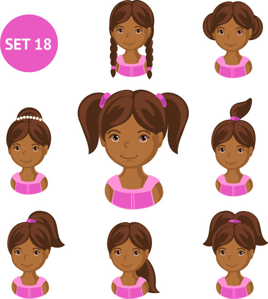 一组儿童面孔图片下载