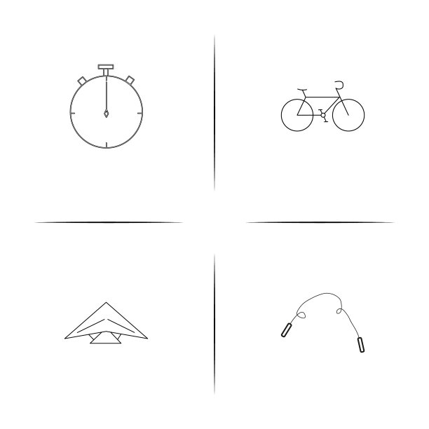 运动健身和娱乐简单的线性图标图片下载