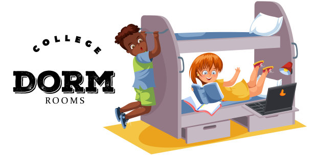 学生联谊会房子彩色海报与室友图片下载