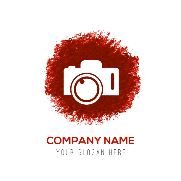 照片相机图标-红色水彩圈飞溅图片下载