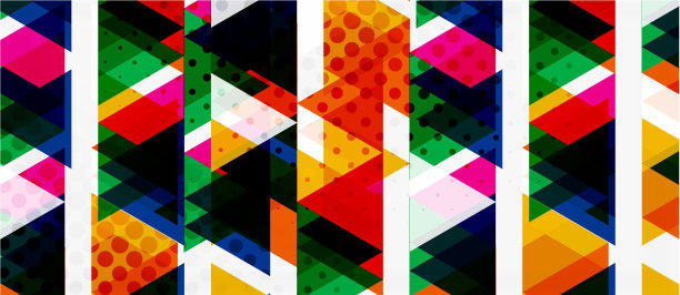 横幅用彩色马赛克几何三角形图片下载