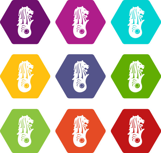 鱼尾狮雕像新加坡图标设置颜色图片下载