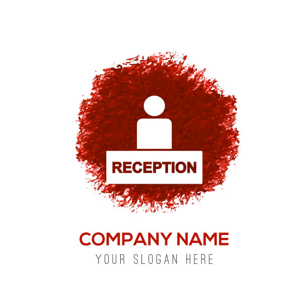 酒店前台图标-红色水彩圈图片下载
