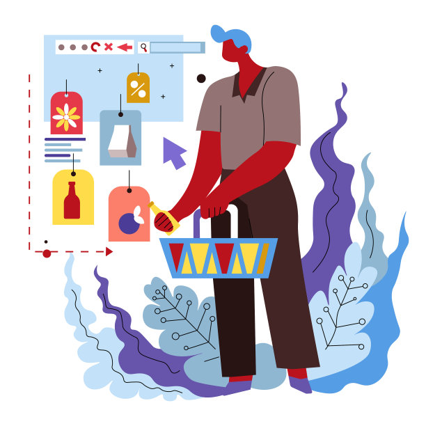 网上购物和快递员图片下载