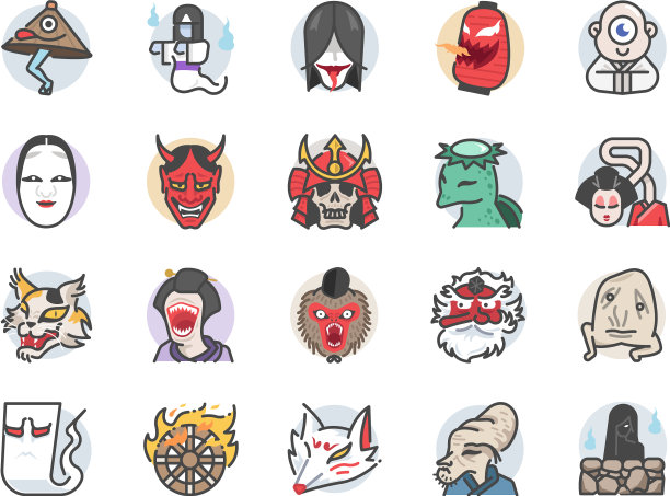 日本鬼图标集图片下载