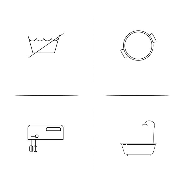 家用电器和设备简单的线性图标图片下载