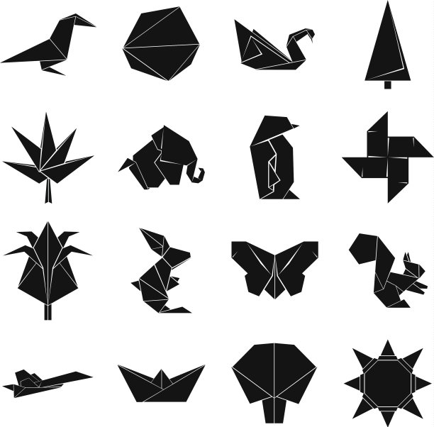 折纸图标设置简单的风格图片下载
