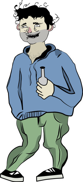 胡子拉碴的醉汉，穿着连帽衫图片下载